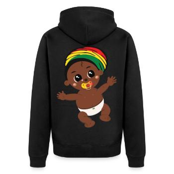 Kiko rasta - Veste à capuche bio Premium Unisexe - noir - Dos - Nico (187cm)