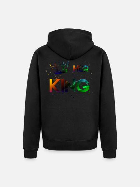 Her King - Unisex Premium Organic Zip Hoodie - black
