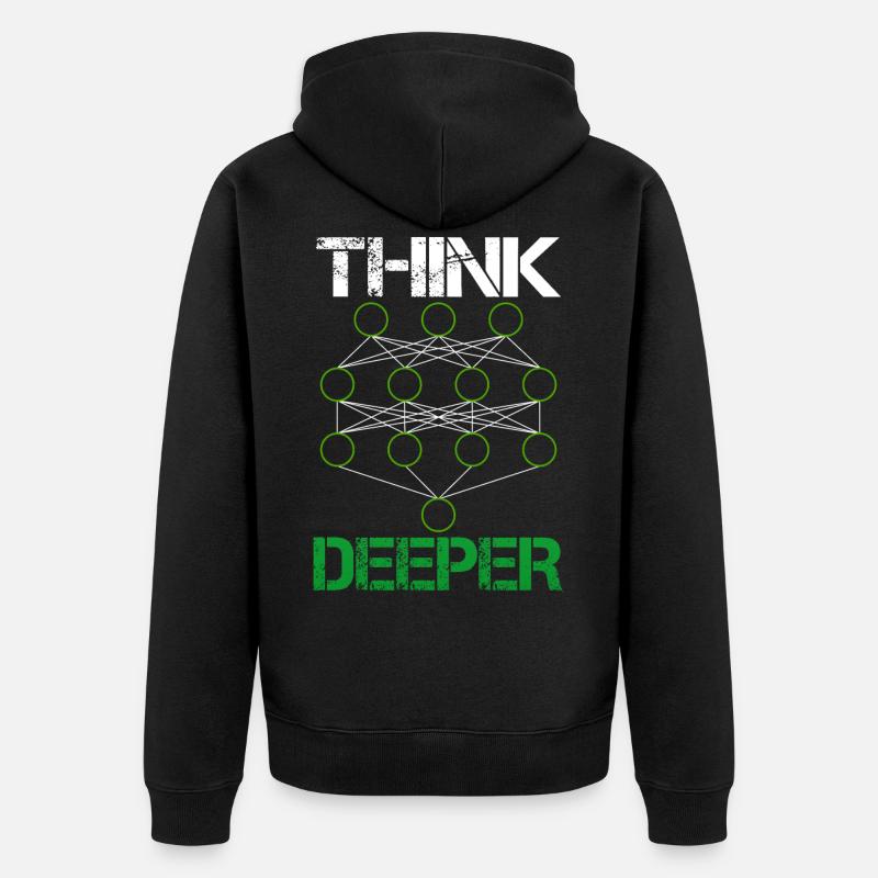Künstliche Intelligenz think deeper Geschenk - Unisex Premium Bio Zip Hoodie - undefined