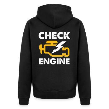 Mechaniker Autoreparaturmaschinen Autos Fahrzeuge Geschenk - Unisex Premium Bio Zip Hoodie - Schwarz - Hinten - Nico (187cm)