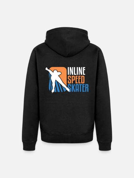 Inline Speed Skater Rollschuhe Rollschuhfahren - Unisex Premium Bio Zip Hoodie - Schwarz