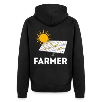 Solar solar farmer renewable energy electricity - Unisex Premium Organic Zip Hoodie - black - Back - Nico (187cm)