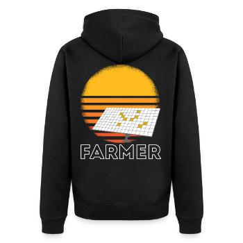 Solar solar system renewable energy electricity gift - Unisex Premium Organic Zip Hoodie - black - Back - Nico (187cm)
