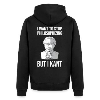 Immanuel Kant Philosophie Studium Dozent Geschenk - Unisex Premium Bio Zip Hoodie - Schwarz - Hinten - Nico (187cm)