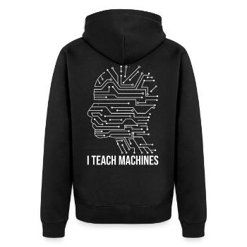 Artificial intelligence machine learning gift - Unisex Premium Organic Zip Hoodie - black - Back - Nico (187cm)