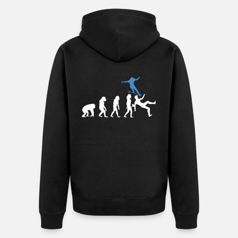 Skateboarder Evolution Skateboard Skateboarding - Unisex Premium Organic Zip Hoodie - black
