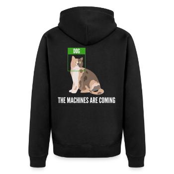 Artificial intelligence cat dog future gift - Unisex Premium Organic Zip Hoodie - black - Back - Nico (187cm)