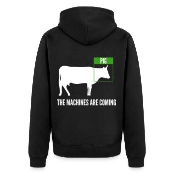 Cadeau futur de cochon de vache intelligence artificielle - Veste à capuche bio Premium Unisexe - noir - Dos - Nico (187cm)