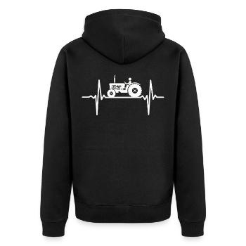 Tracteur tracteur Heartbeat - Veste à capuche bio Premium Unisexe - noir - Dos - Nico (187cm)