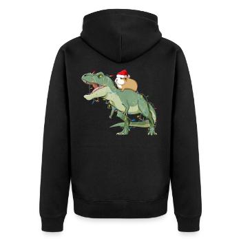 Père Noël T Rex et cobayes - Veste à capuche bio Premium Unisexe - noir - Dos - Nico (187cm)