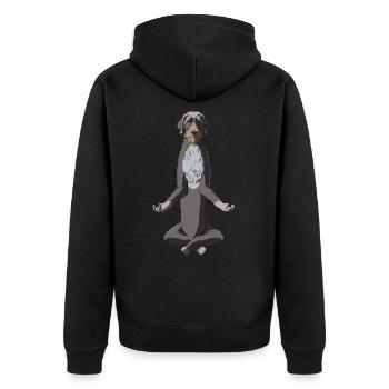 Méditant allemand Piqûre chien - Veste à capuche bio Premium Unisexe - noir - Dos - Nico (187cm)