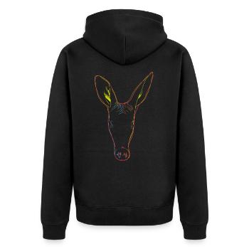 Colorful Aardvark - Unisex Premium Organic Zip Hoodie - black - Back - Nico (187cm)