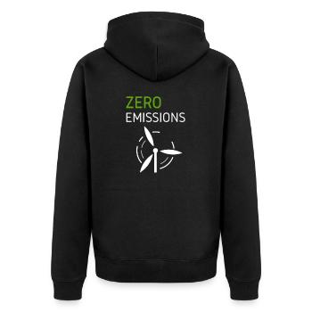 Zero Emissions Wind Power Wind - Unisex Premium Organic Zip Hoodie - black - Back - Nico (187cm)