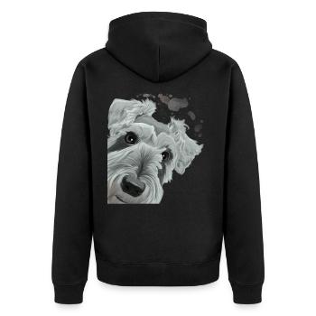 Chien museau curieux - Veste à capuche bio Premium Unisexe - noir - Dos - Nico (187cm)