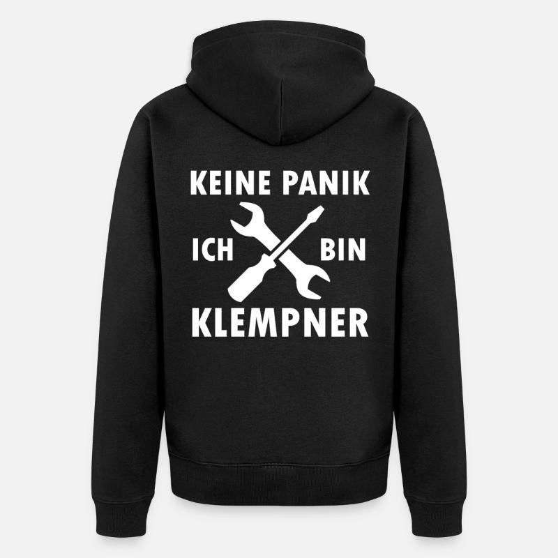Klempner Heizungsbauer - Unisex Premium Bio Zip Hoodie - Schwarz