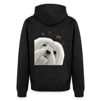 Chien maltais curieux - Veste à capuche bio Premium Unisexe - noir - Dos - Nico (187cm)