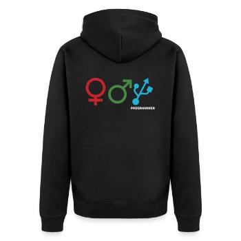 Programmation des codes de déchiffrement Technicien en informatique - Veste à capuche bio Premium Unisexe - noir - Dos - Nico (187cm)