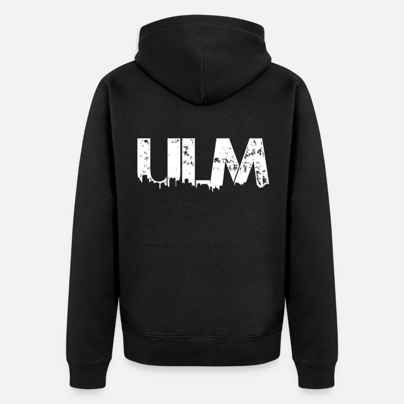 Ulm Skyline - Unisex Premium Bio Zip Hoodie - Schwarz