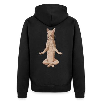 Chien Mudi méditant - Veste à capuche bio Premium Unisexe - noir - Dos - Nico (187cm)