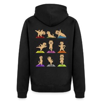 Yoga Mats Norwich Terrier Dog - Unisex Premium Organic Zip Hoodie - black - Back - Nico (187cm)