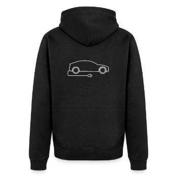 Heartbeat pour voiture électrique - Veste à capuche bio Premium Unisexe - noir - Dos - Nico (187cm)