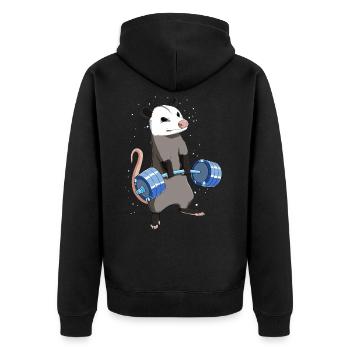 Culturisme Le levage croisé Opossum - Veste à capuche bio Premium Unisexe - noir - Dos - Nico (187cm)