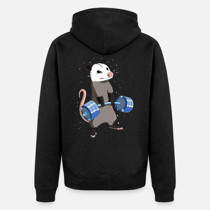 Culturisme Le levage croisé Opossum - Veste à capuche bio Premium Unisexe - noir