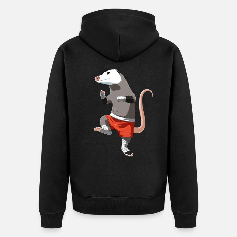 Muay Thai Opossum - Veste à capuche bio Premium Unisexe - noir