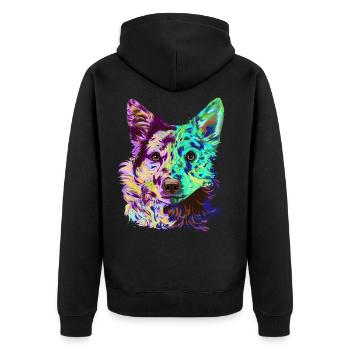 Splash Mudi chien - Veste à capuche bio Premium Unisexe - noir - Dos - Nico (187cm)