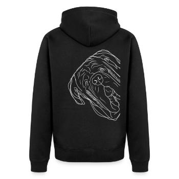 Curious Neapolitan Mastiff Dog - Unisex Premium Organic Zip Hoodie - black - Back - Nico (187cm)