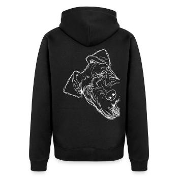 Chien museau curieux - Veste à capuche bio Premium Unisexe - noir - Dos - Nico (187cm)
