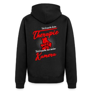 Fotograf Therapie Fotografieren Fotos Machen - Unisex Premium Bio Zip Hoodie - Schwarz - Hinten - Nico (187cm)