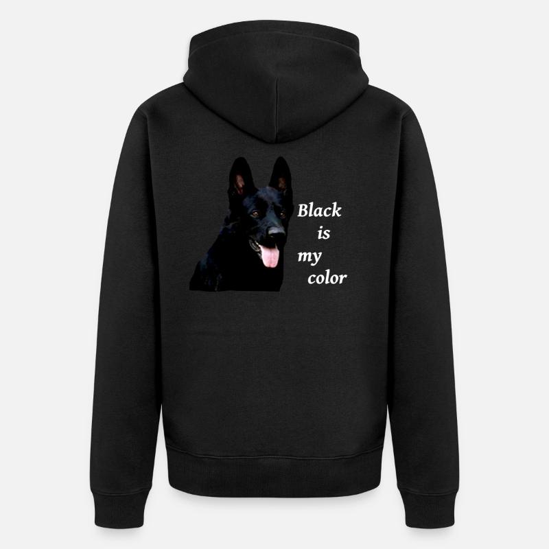 Schäferhund deutscher Schäferhund schwarzer Hund - Unisex Premium Bio Zip Hoodie - Schwarz