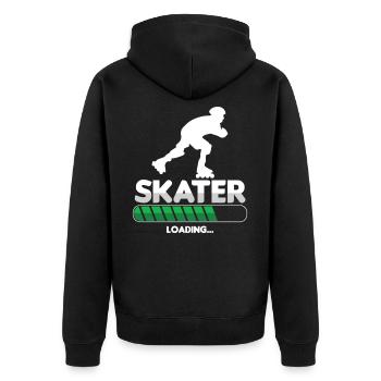 Skater Laden Inline Skating Rollerblading Geschenk - Unisex Premium Bio Zip Hoodie - Schwarz - Hinten - Nico (187cm)