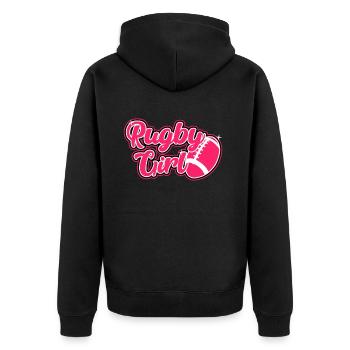 Rugby Girl Rugby Team Joueur de rugby cadeau féminin - Veste à capuche bio Premium Unisexe - noir - Dos - Nico (187cm)