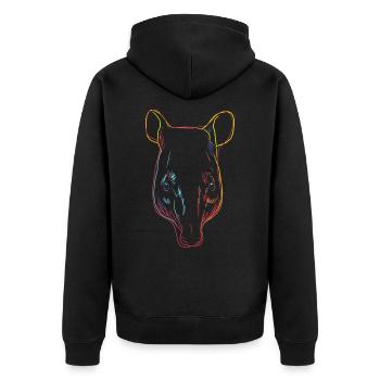 Colorful Tapir - Unisex Premium Organic Zip Hoodie - black - Back - Nico (187cm)
