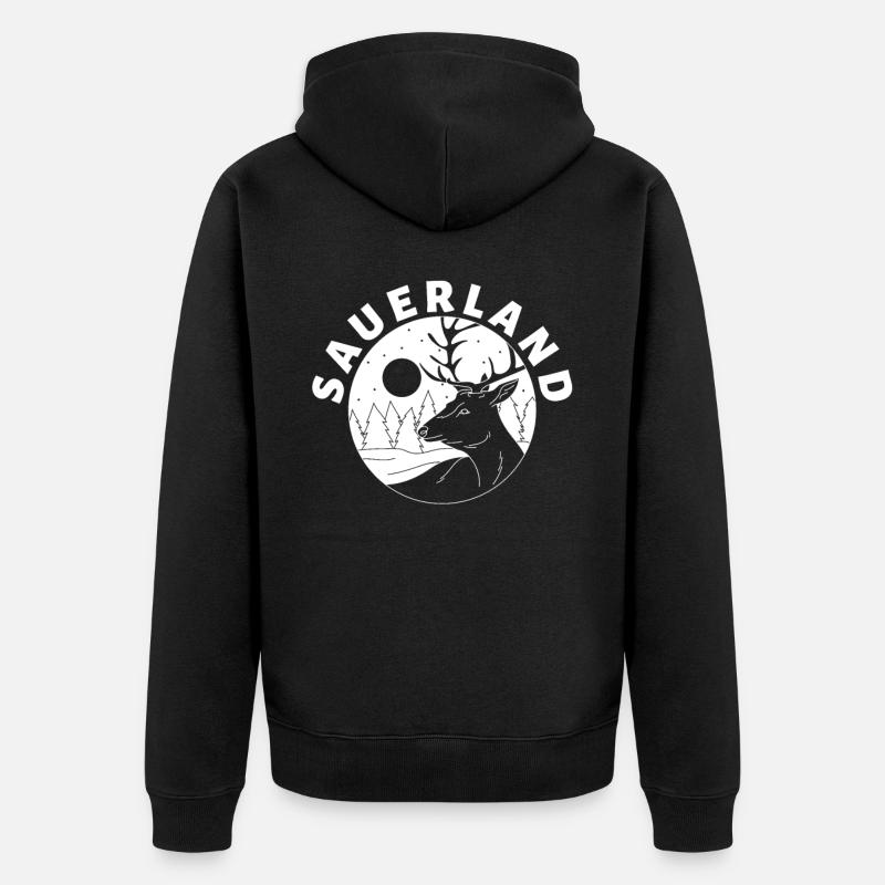 Sauerland - Unisex Premium Bio Zip Hoodie - Schwarz