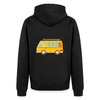Camper - Unisex Premium Organic Zip Hoodie - black - Back - Nico (187cm)