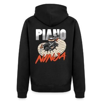 Piano Ninja Pianiste Piano Player Musicien Musique - Veste à capuche bio Premium Unisexe - noir - Dos - Nico (187cm)