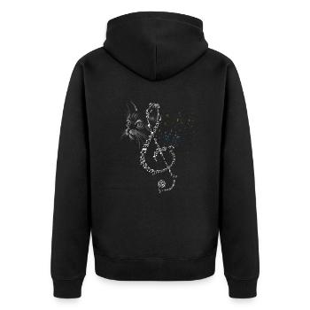 Cat Treble Clef Musicien Notes de musique Pianiste - Veste à capuche bio Premium Unisexe - noir - Dos - Nico (187cm)