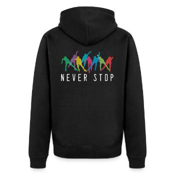 Never Stop Inline Skating Rollerblading Roller - Unisex Premium Bio Zip Hoodie - Schwarz - Hinten - Nico (187cm)