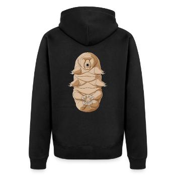 Funny Meditate Tardigrade - Unisex Premium Organic Zip Hoodie - black - Back - Nico (187cm)