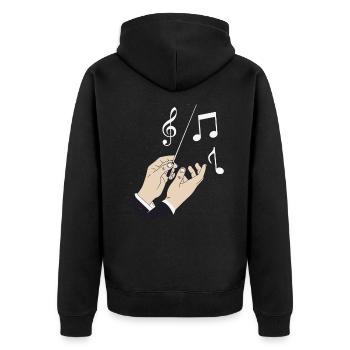 Conductor Orchestra Instrument Notes Music Gift - Unisex Premium Organic Zip Hoodie - black - Back - Nico (187cm)