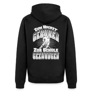 Né au hockey forcé à l'école de hockey sur glace - Veste à capuche bio Premium Unisexe - noir - Dos - Nico (187cm)