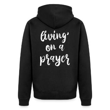 Vivre sur une prière Prière Religion Church Bible - Veste à capuche bio Premium Unisexe - noir - Dos - Nico (187cm)
