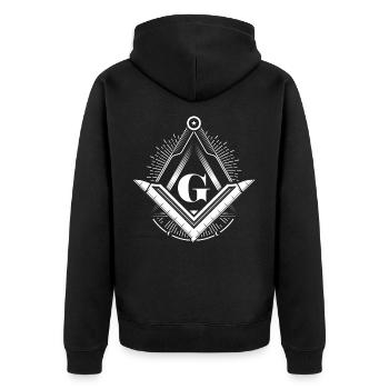 Pyramide triangulaire de la conspiration maçonnique Illuminati - Veste à capuche bio Premium Unisexe - noir - Dos - Nico (187cm)
