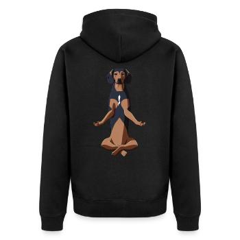 Méditant tyrolien bracke chien - Veste à capuche bio Premium Unisexe - noir - Dos - Nico (187cm)