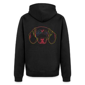 Strokes Tiroler Bracke Dog - Unisex Premium Organic Zip Hoodie - black - Back - Nico (187cm)
