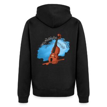 Violin Violinist Music Orchestra Instrument Gift - Unisex Premium Organic Zip Hoodie - black - Back - Nico (187cm)