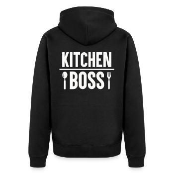 Cook chef home cook kitchen chef chef cook - Unisex Premium Organic Zip Hoodie - black - Back - Nico (187cm)